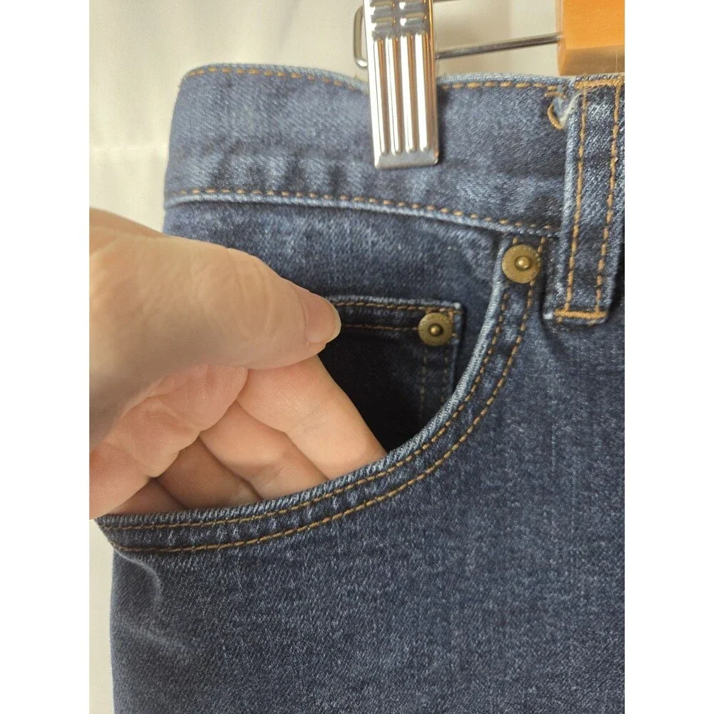 Lauren Ralph Lauren Denim Skirt Women Blue Jean Straight Classic Zip Front 12/14 - Picture 3 of 8